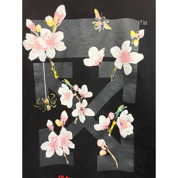 Off-White Global Warming Hoodie Men's Black Cherry Blossom Virgil Abloh 2XL - Picture 4 of 11